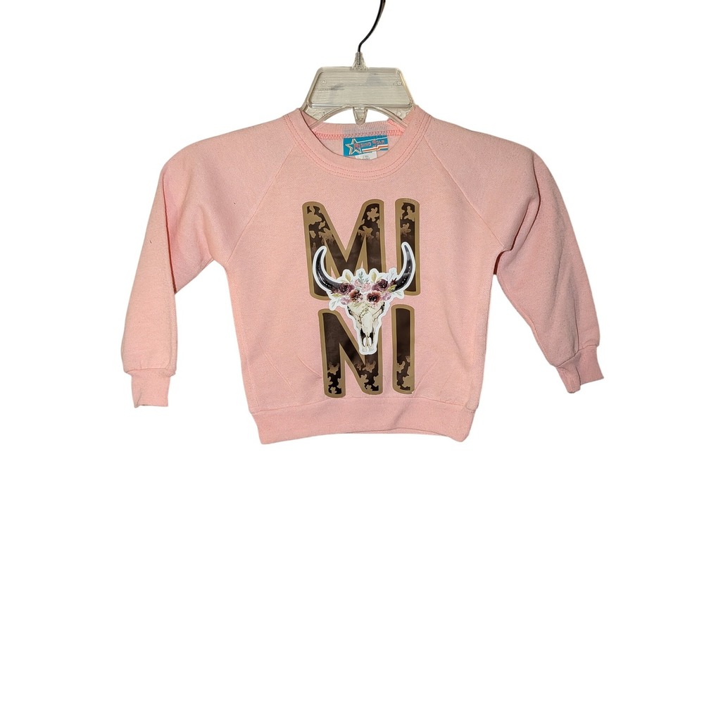 Rising Star Girls Pink‎ Mini Camo Floral Steer Skull Sweatshirt Size 4